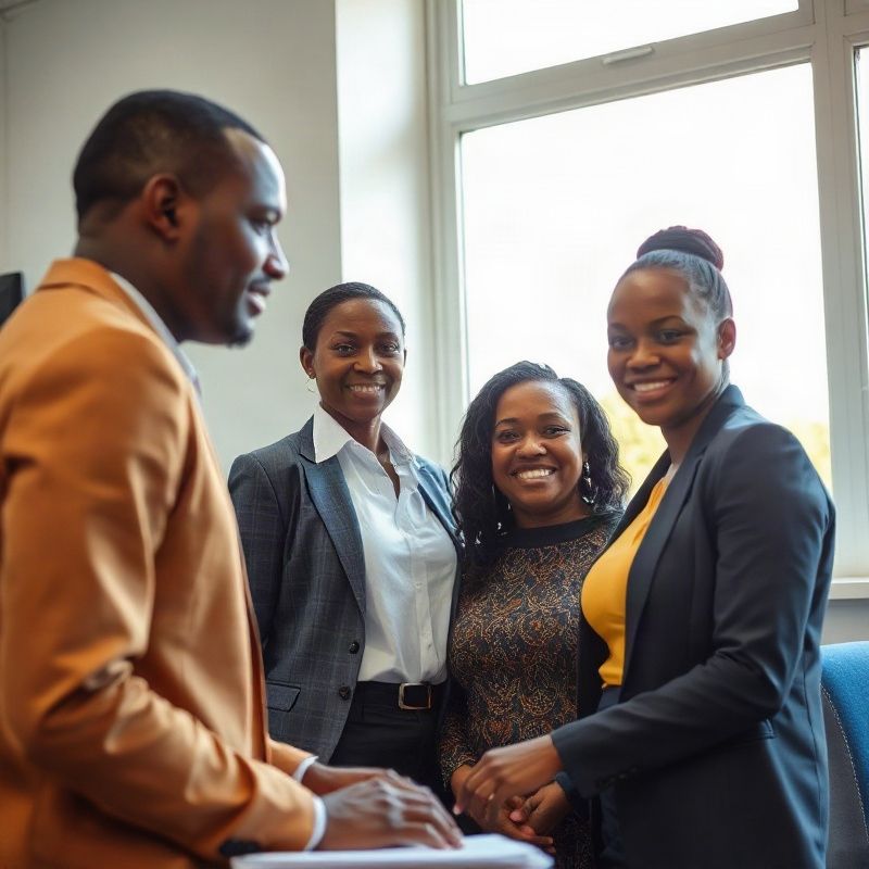 Small Betaqpulse team at work in a bright Nakuru office